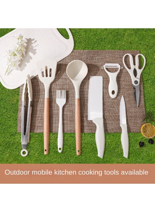 عام مجموعة أطباق سيراميك متنقلة من 9 قطع للخيام والغداء الهوائي في الهواء الطلق مع حقيبة تخزين مجانية - Image 2